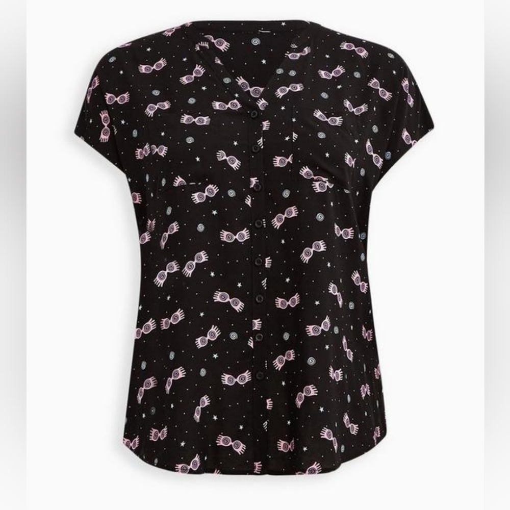 Torrid Warner Bros. Harry Potter Dolman Top - Luna Lovegood Glasses Black 1x